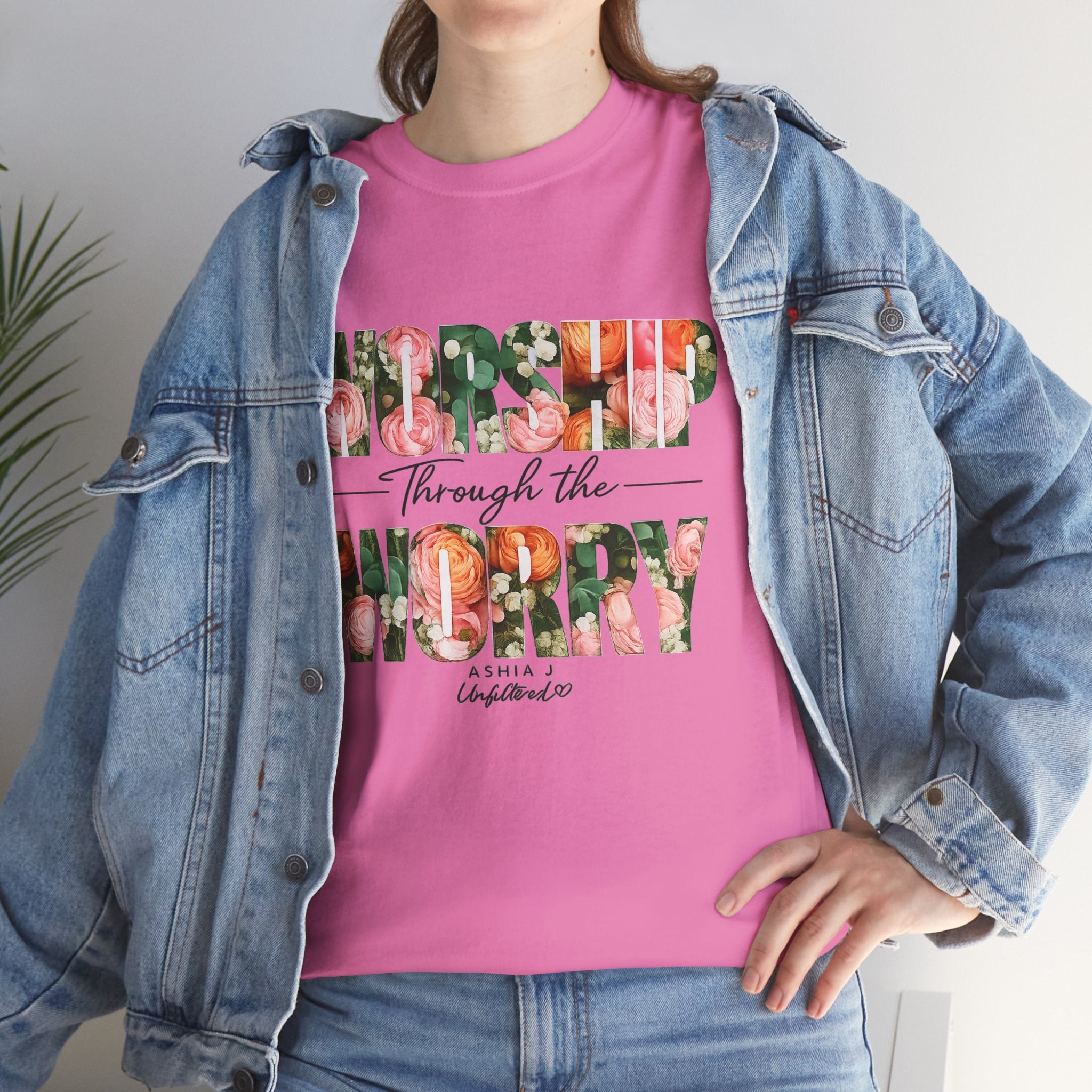 T-Shirt - Worried Through the Worry Floral Graphic Tee