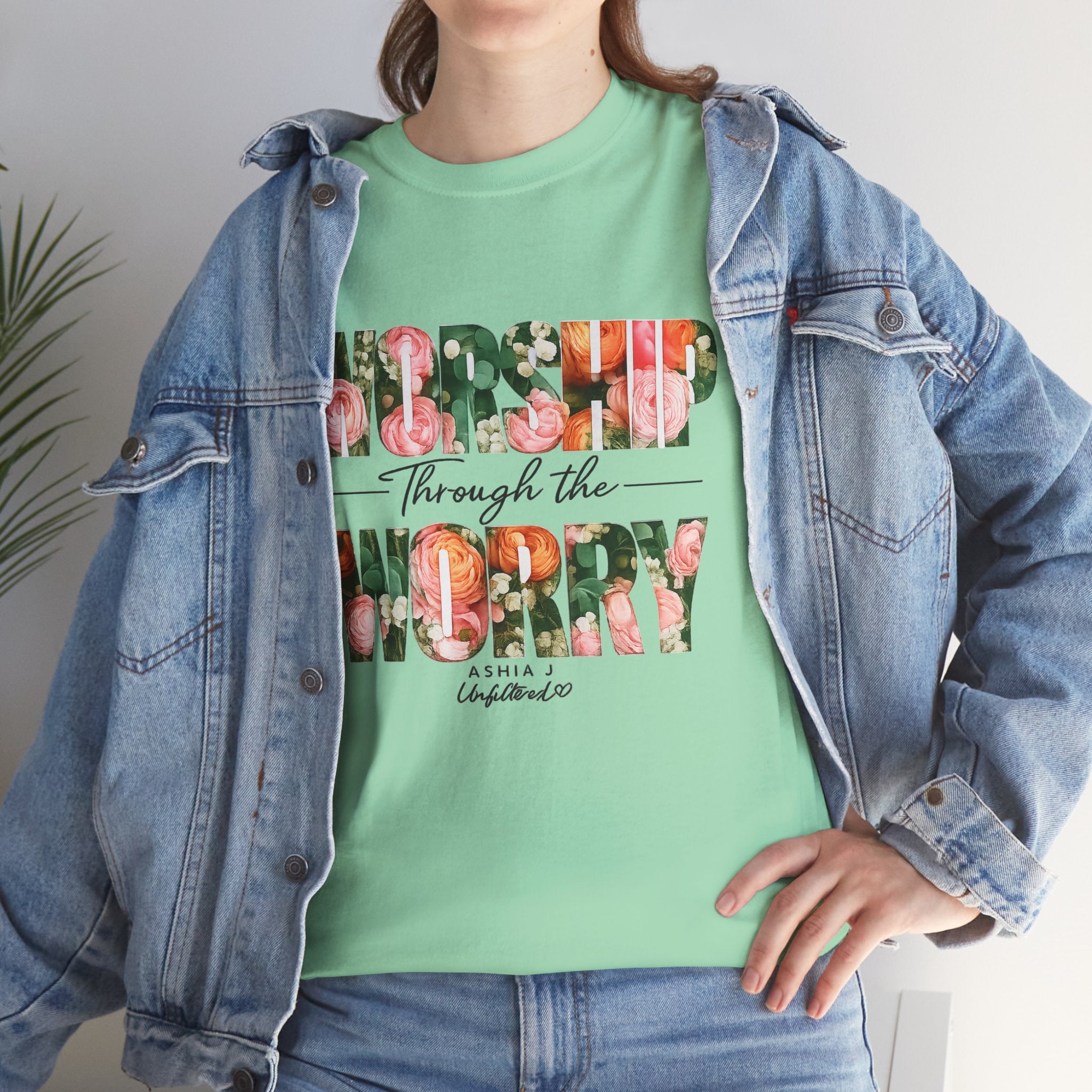T-Shirt - Worried Through the Worry Floral Graphic Tee