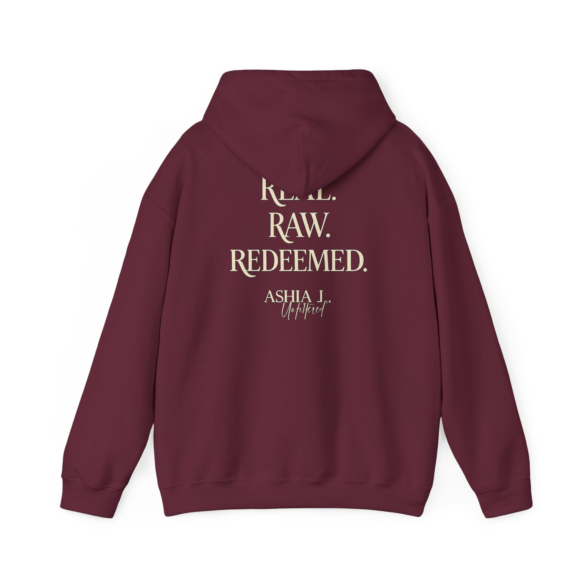 Hoodie — Raw. Redeemed. Inspirational Graphic Pullover