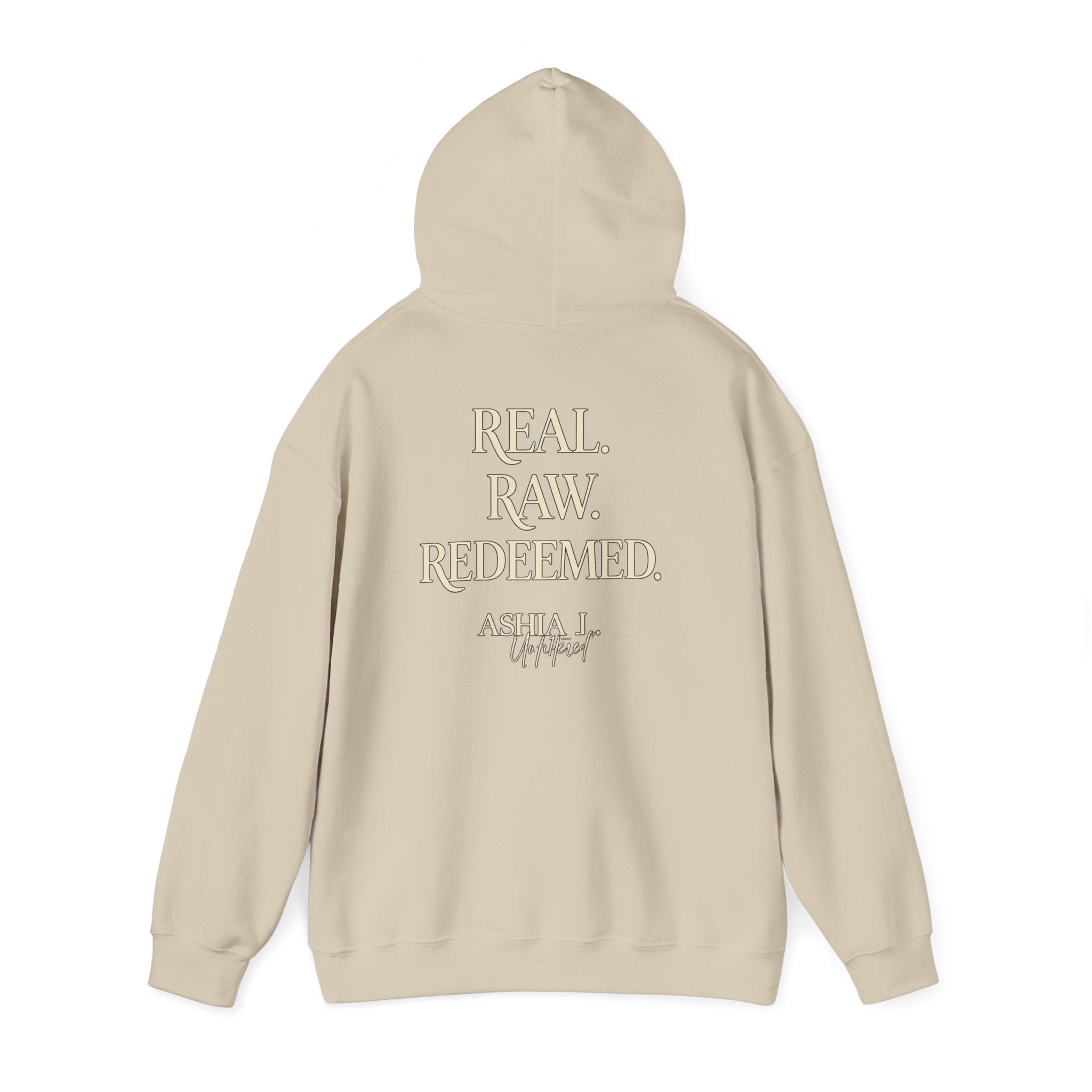 Hoodie — Raw. Redeemed. Inspirational Graphic Pullover