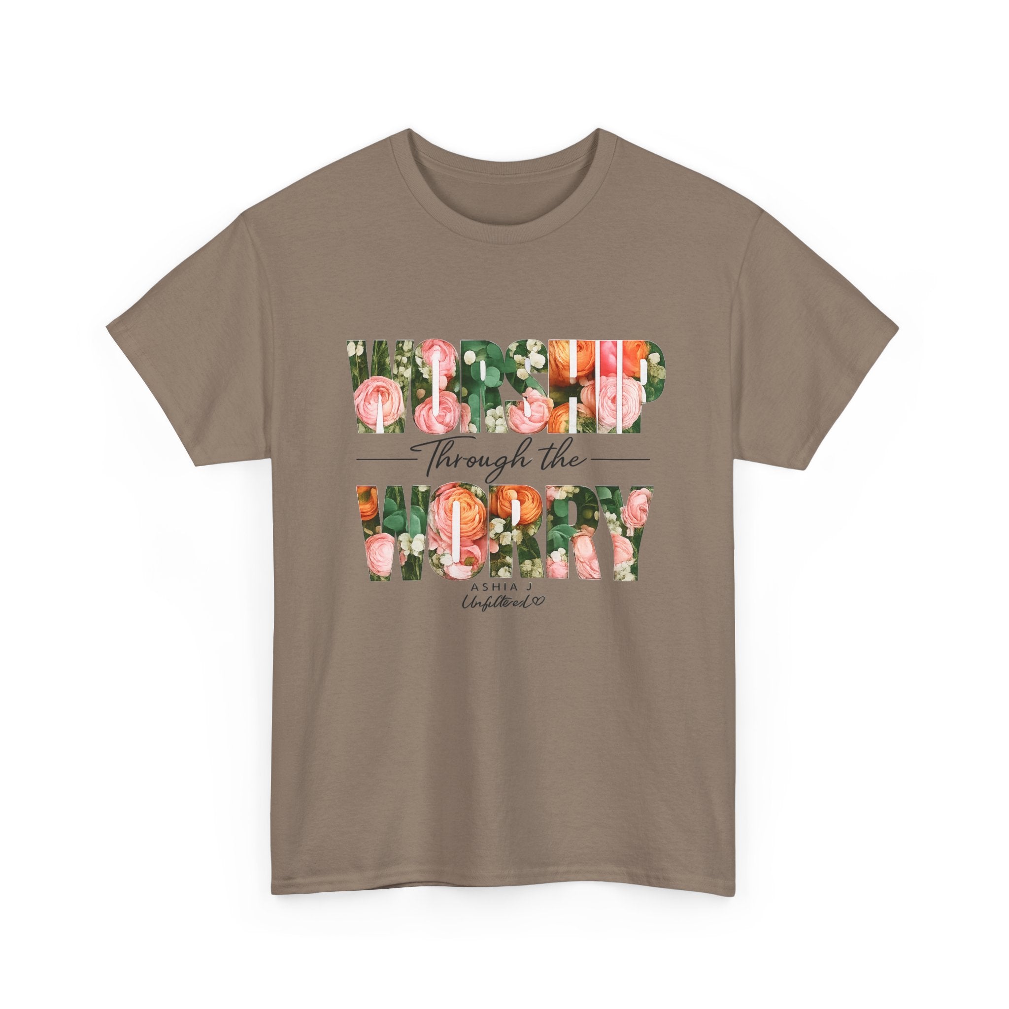 T-Shirt - Worried Through the Worry Floral Graphic Tee