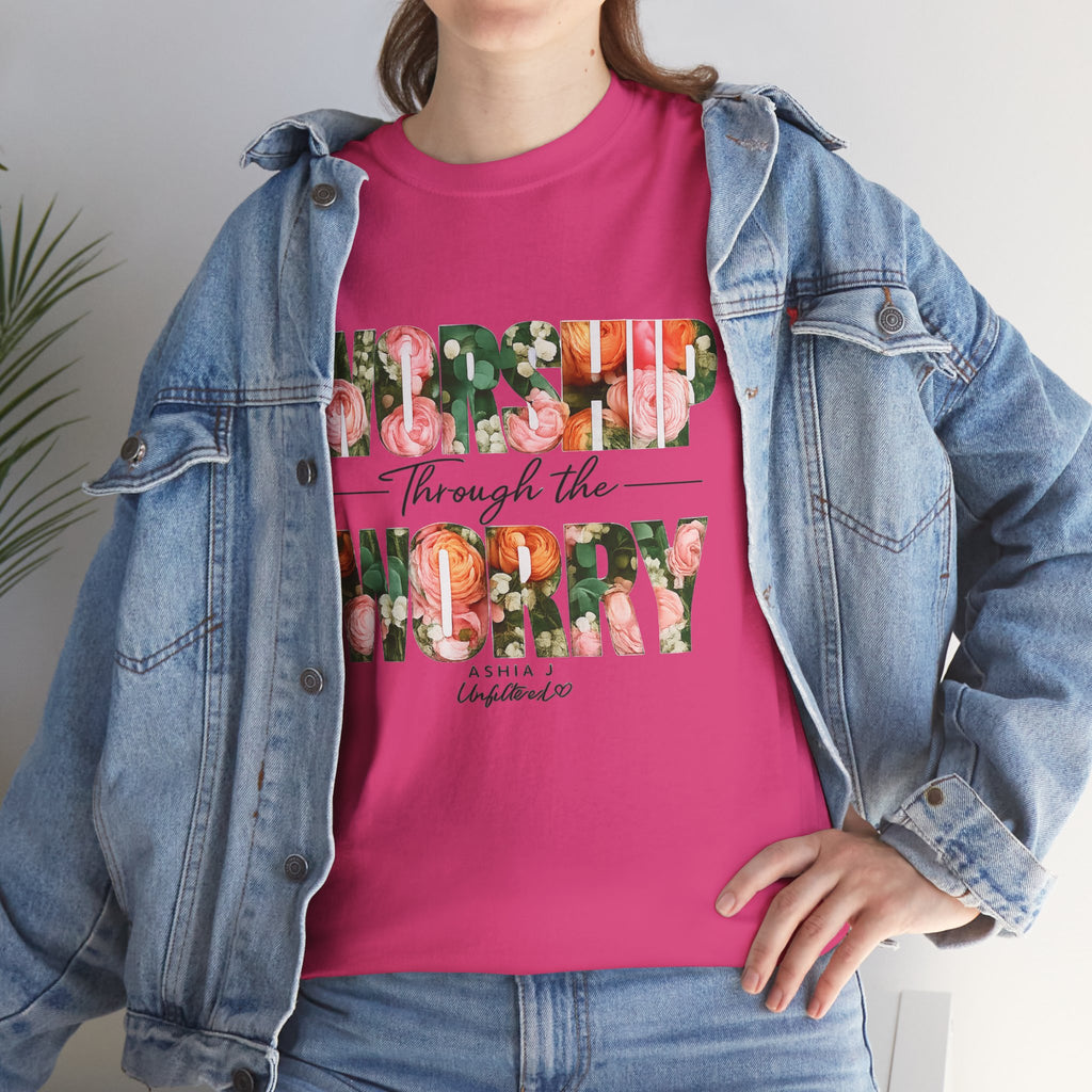 T-Shirt - Worried Through the Worry Floral Graphic Tee