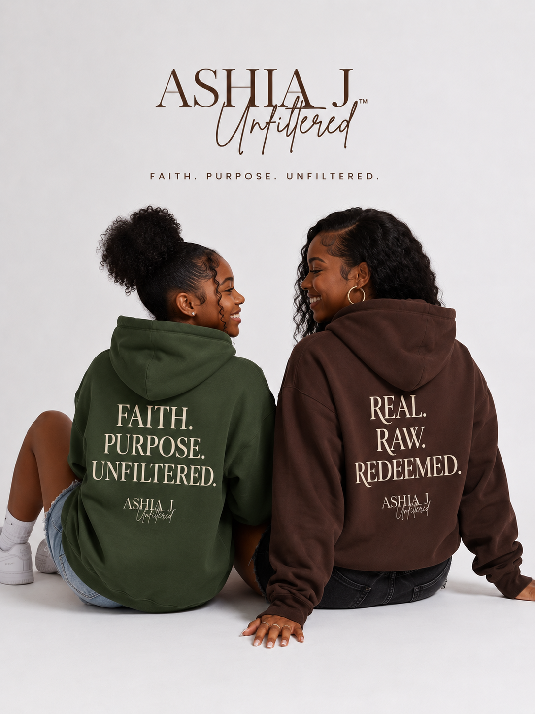 Faith Purpose Unfiltered Hoodie — Inspirational Christian Quote Pullover