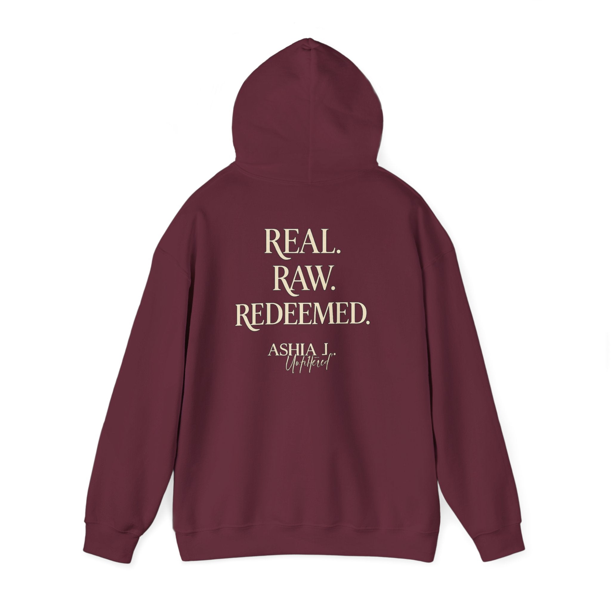 Hoodie — Raw. Redeemed. Inspirational Graphic Pullover