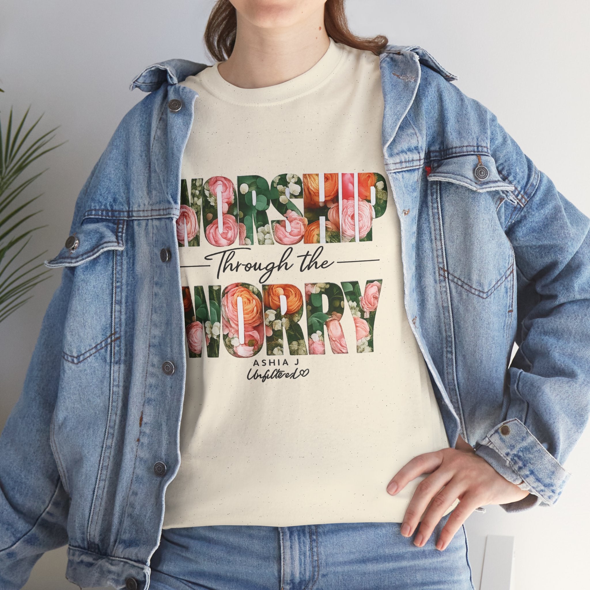 T-Shirt - Worried Through the Worry Floral Graphic Tee