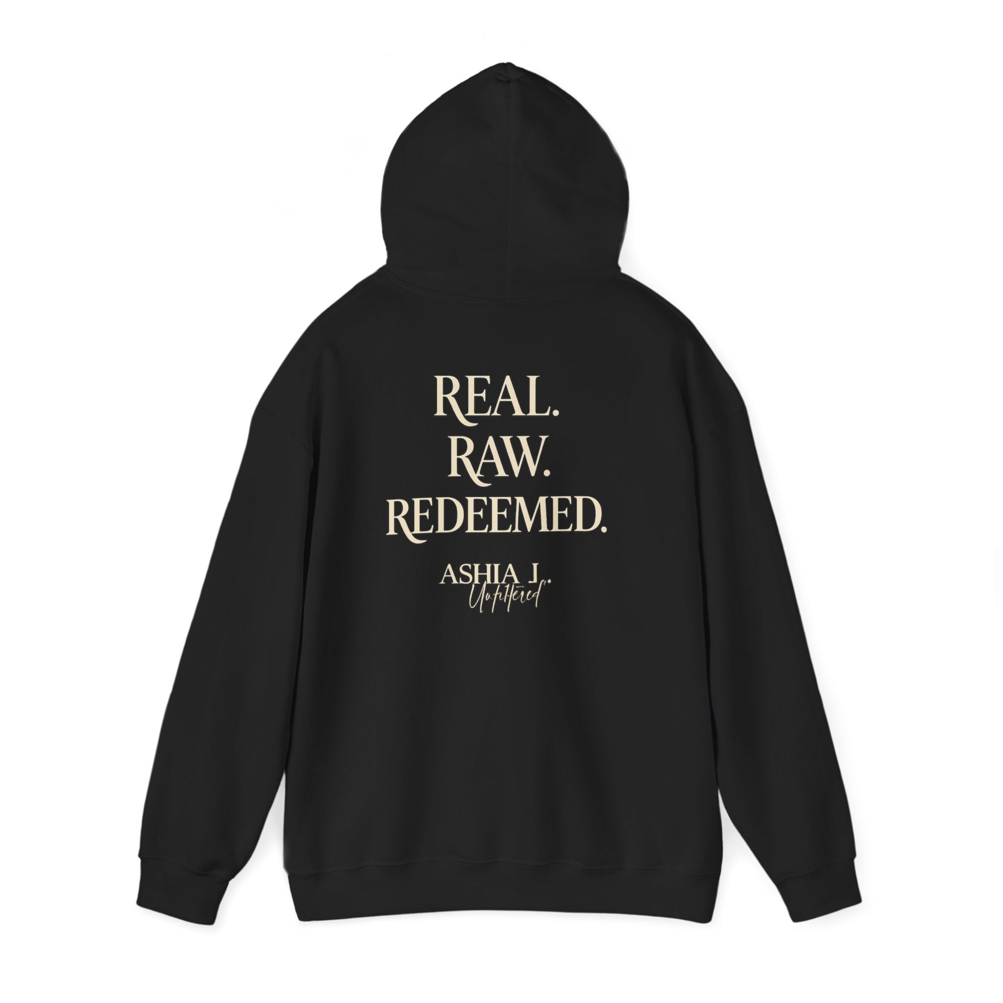 Hoodie — Raw. Redeemed. Inspirational Graphic Pullover