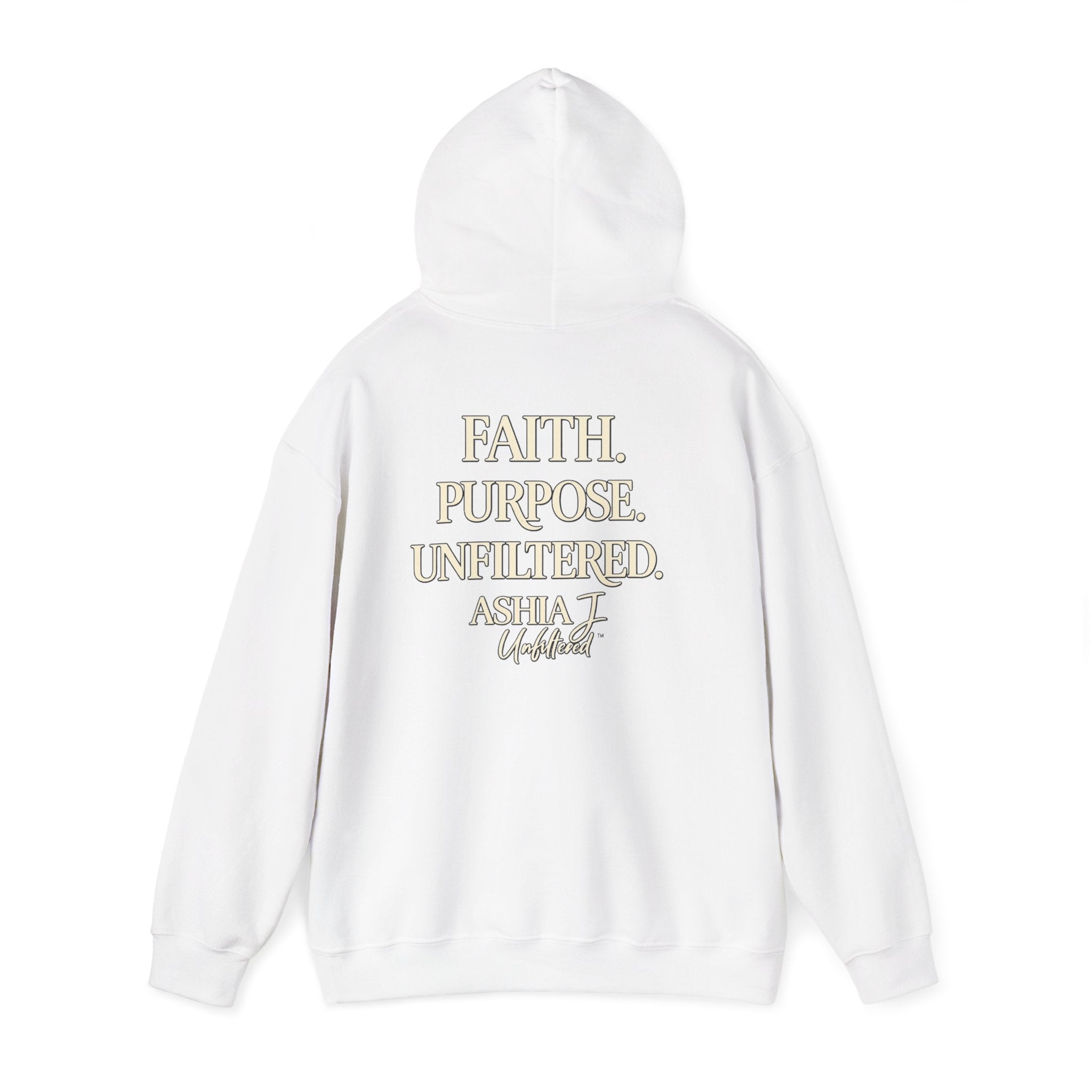Faith Purpose Unfiltered Hoodie — Inspirational Christian Quote Pullover