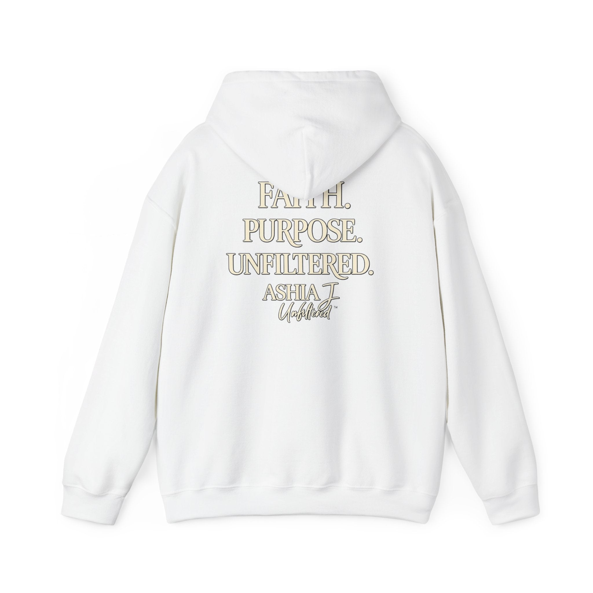 Faith Purpose Unfiltered Hoodie — Inspirational Christian Quote Pullover