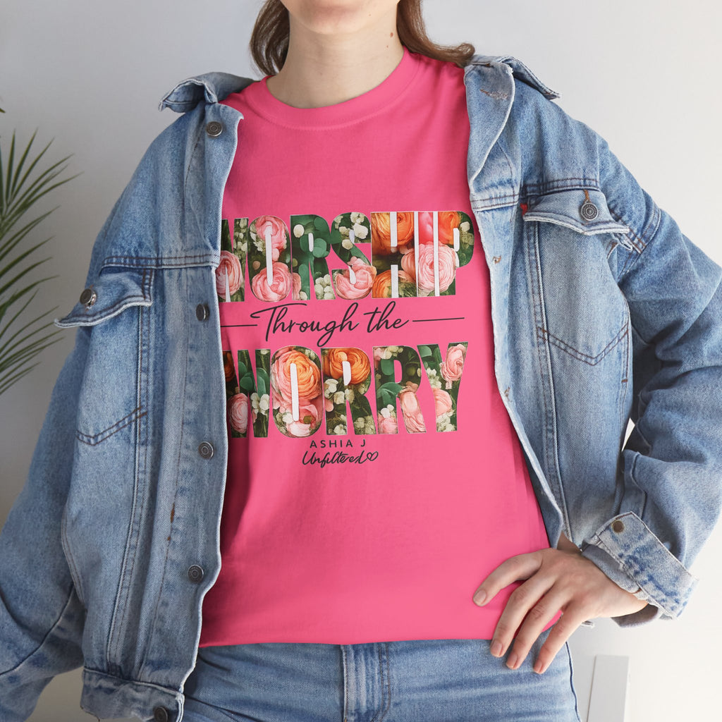 T-Shirt - Worried Through the Worry Floral Graphic Tee