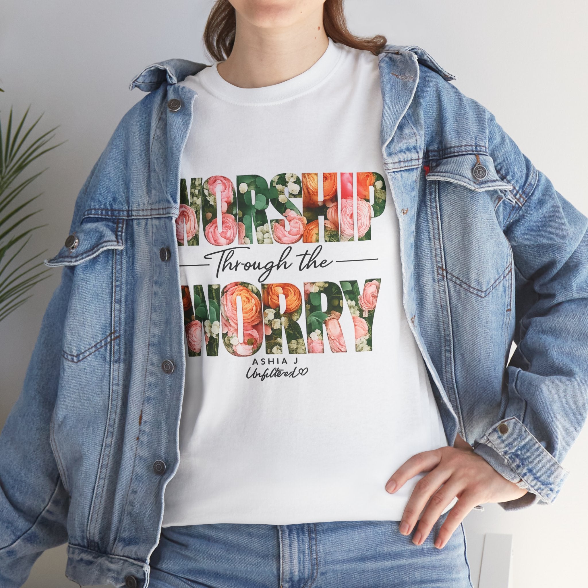 T-Shirt - Worried Through the Worry Floral Graphic Tee