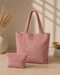Corduroy Pink Tote Bag set