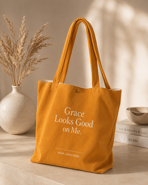 Corduroy Mustard Tote Bag set