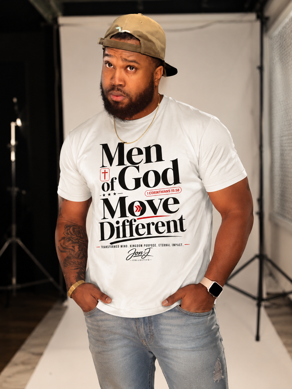 Men of God Move Different Tee | Jon J Collective