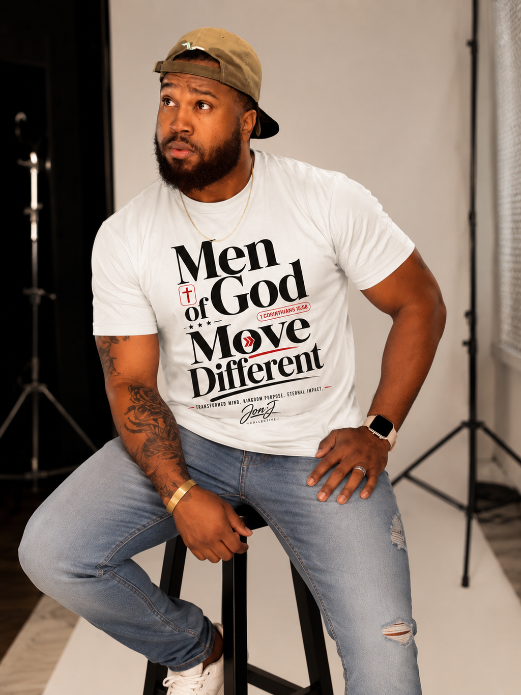 Men of God Move Different Tee | Jon J Collective